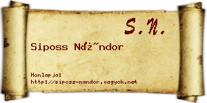 Siposs Nándor névjegykártya