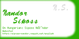 nandor siposs business card